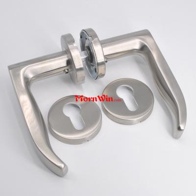 China Modern Double Sided European Style Stainless Steel Tube Lever Internal Door Handles for sale