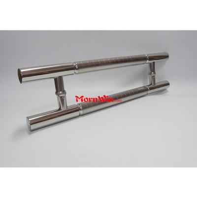 China Modern stainless steel 304 tube glass door offset pull handle for sale