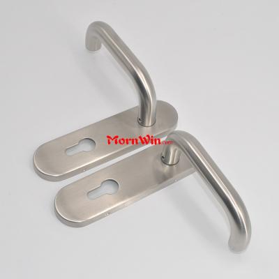 China Modern 304 Stainless Steel Lever Plate Door Handle for sale