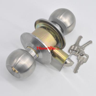 China Top selling good quality tubular door handle knobset door locksatin stainless steel cylinder knob lock set for sale