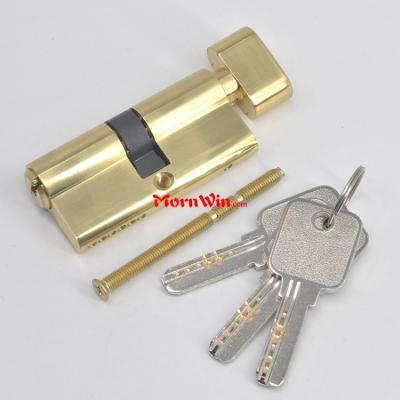 China High Security Polished Brass Cylinder Key Computer PB Gold Finish Door Lock Key Or Normal With 3 Keys for sale