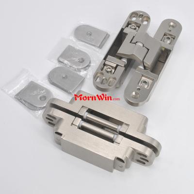 China 3D Door Adjust Door Hinge Zinc Alloy Concealed Invisible Cross Hinge for sale