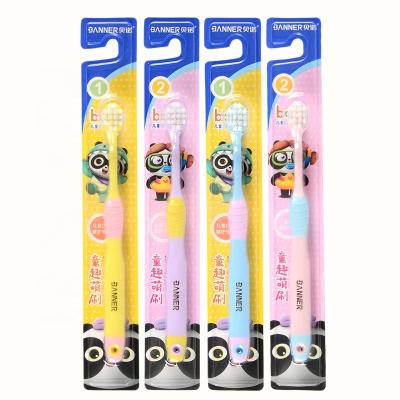 China For Home Use Kids BANNER Colorful Handle High Quality Toothbrush With Ultra Soft Bristles for sale