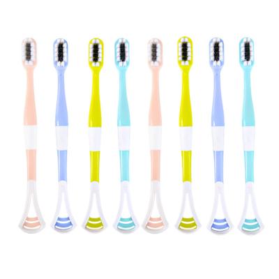 China For Home Use BANNER Double Use Personal Care Soft Bristle Toothbrush with Tongue Liner Brush for sale