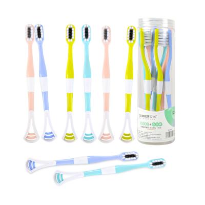 China For Home Use BANNER 0.15mm Soft Bristle For Gum Care Toothbrush With Tongue Liner Brush for sale