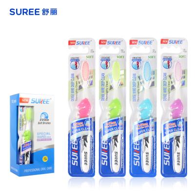 China SUREE Ultra Soft Soft Stiffens 0.01mm Hole Special Shaped Toothbrush for sale