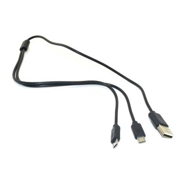 China COMPUTER Short 0.5M Black 2 in 1 bulk usb 2.0 usb splitter to micro usb cable V8 data transfer sync charging cable for sale