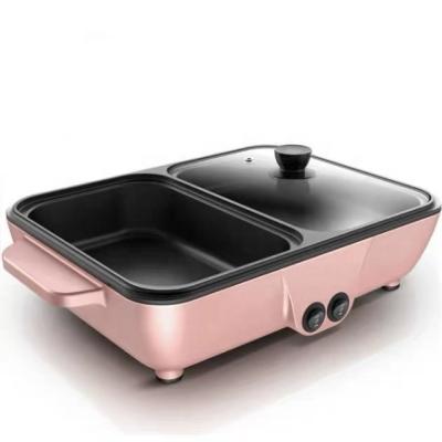 China Indoor Smokeless Stove Easy Cleaning BBQ Top Electric Grill With Hot Pot for sale