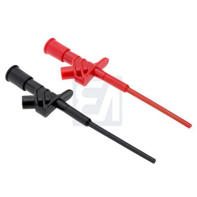 China brass & stainless steel & PA Fully Insulated High Voltage Test Hook Clip 1000V 10A Flexible Probe 4mm Plug Socket for sale