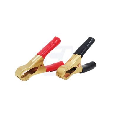 China Brass Material 50A 80MM PVC Brass-Coated Clip With Tooth Insulator Battery Clip for sale