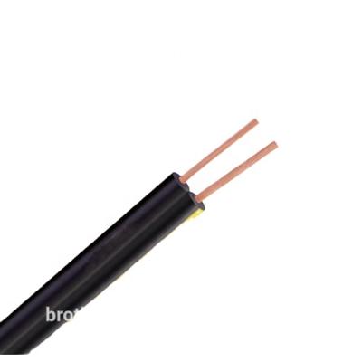 China 2 Core Telephone Cable Solid Copper Flat Black for sale