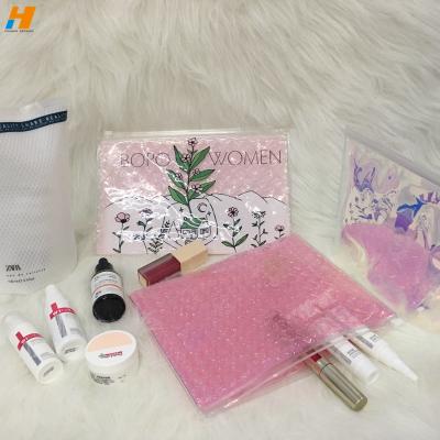 China 2021 year hotest moisture proof clear ziplock bubble bag, bubble pouch with zipper for cosmetic, jewelry for sale