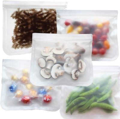 China BPA Free Reusable Food Grade PEVA Storage Bags For Snacks, Sandwiches, Clear Toiletry Zipper Bag for sale