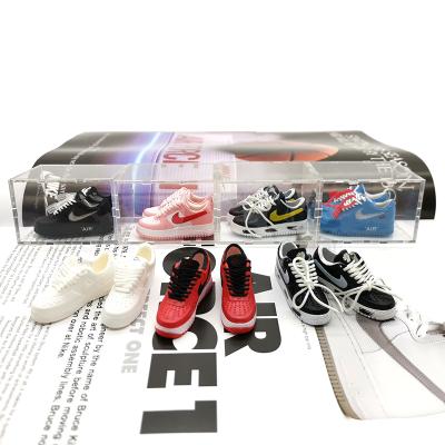 China Other Co-brand Hot Style Small Shoe 3D Model Air Force One AF1 Mini Shoe 3D Box AJ Acrylic Car Part Decoration for sale