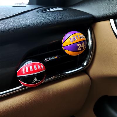 China Sports Basketball Shape Car Air Conditioner Aromatherapy Air Outlet Mini Cool NBA Basketball Kobe Jordan for sale