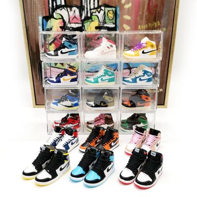 China Other AJ Mini Shoe Model Jordan 1 3D Basketball Shoes Display Box Transparent Key Chain Home Ornaments Mini for sale