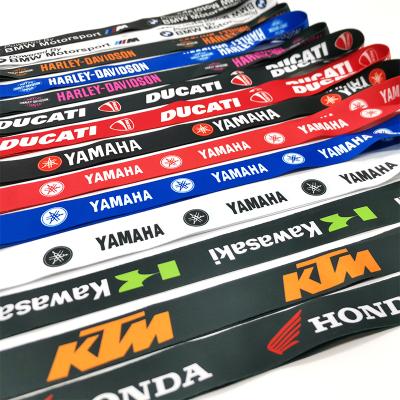 China JDM Motorcycle Lanyard Motorcycle Mobile Phone Lanyard Work Card Neck Lanyard Heat Transfer Ribbon Car Logo Hanging Silk Flame Long for sale