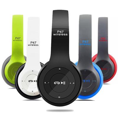 China Factory Perfect Sound Cheap Blue Tooth Headphone Blue Tooth Auriculares Gift Radio FM Wireless P47 Earphones for sale