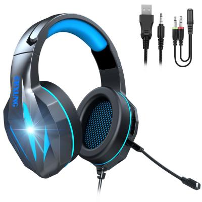 China Perfect Sound Cool Black And Blue Gaming Earphone With Microphone Comfort for sale