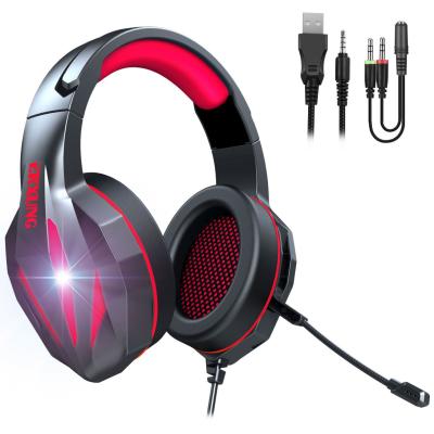 China Perfect Sound Colorful Cool LED Stereo Gaming Earphone Multi-PC Workable For X-BOX/Play Station/Mobile/VR Switch for sale