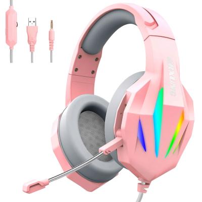 China 3Great Noise Perfect On-Ear LED Wired Gaming Earphone With Mic Noise Isolation Virtual Reality PS4 Gaming Headset for sale