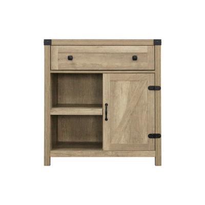 China White Rustic Accent Home Furniture Farmhouse Style Bare Oak Wood Side Storage Cabinet for sale