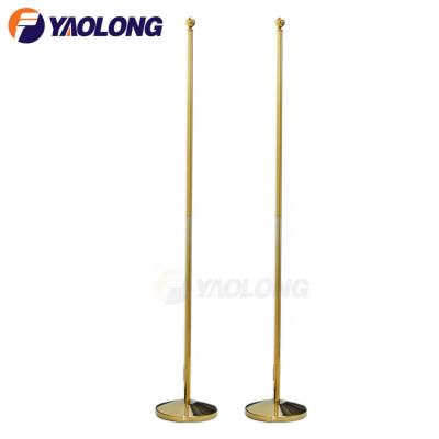 China Health Care Institute New Gold And Silver Indoor Flag Poles And Office Stand for sale