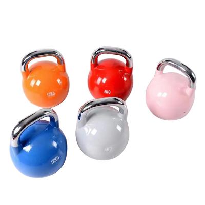 China Universal Professional Competition Dumbbell Workout Equipment 16kg/20kg/24kg/28kg/32kg Kettlebell With Grip Handle for sale