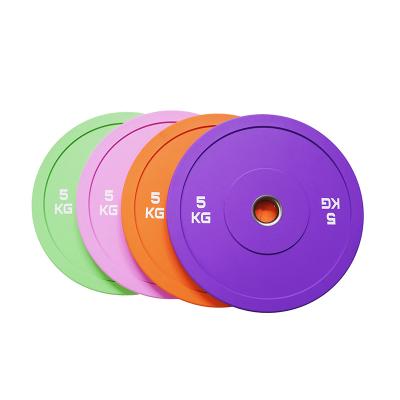 China New Design Universal 2023 Macaron Color Kg Weightlifting Training Weight Plate Bumper Set for sale