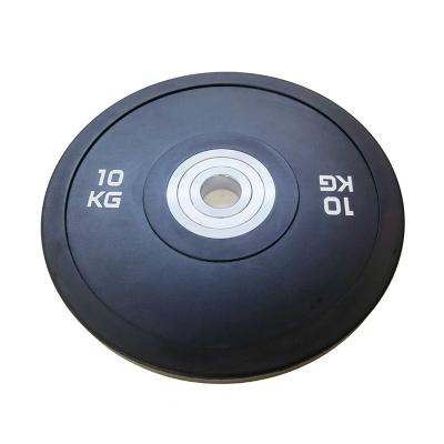 China Universal Wholesale Non-slip Black Rubber Weightlifting 10kg Wheel Factory Plate Bumper Hub Custom for sale