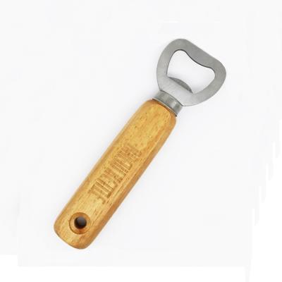 China Hot Selling Promotional Custom Made Stainless Steel Wooden Beer Metal Handle Empty Bottle Opener for sale