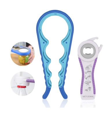 China Viable Silicone Handle Can Sock Opener 5 In 1 Multifunctional Bottle Opener Jar Opener for sale