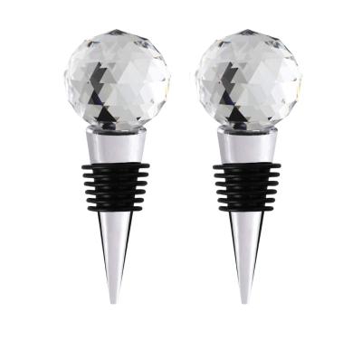 China Viable Custom Zinc Alloy Crystal Golf Ball Wine Stopper Giftbfot Wine for sale