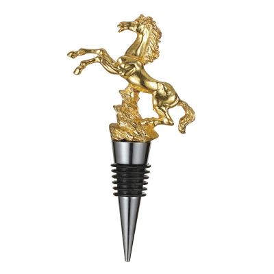 China Factory custom animal shape creative animal shape wine stopper sealed wine cool stopper horse wine stopper zinc alloy metal for sale