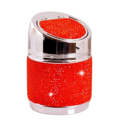 China Eco-friendly Portable Car Cup Holder Interior Accessories Women Diamond Crystal Rhinestones Ashtray for sale