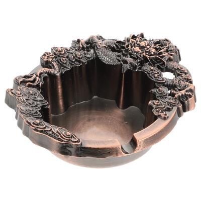 China Could fit 4 cigars manufacture custom wholesale hotel zinc alloy home ashtray office ashtray metal desk ornament for sale