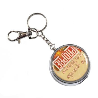 China Could Fit 4 Fashion Preciosity Cigars Stainless Steel Pocket Creative Portable Key Ring Ashtray Cigarette Round Key Chain Ashtrays for sale