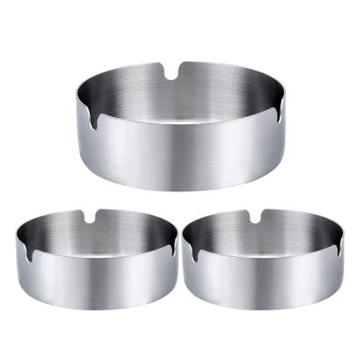 China Could Fit 4 Table Cigars Round Stainless Steel Ash Tray Suitable Cigar Ashtray For Home, Hotel, Restaurant, Indoor, Outdoor for sale