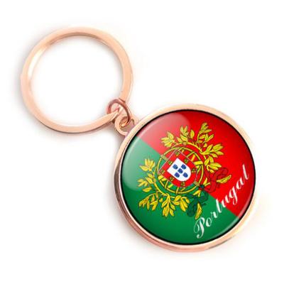 China Home/Souvenir/Hot Wholesale Epoxy Pendant Round Metal Kingtop Brand Silver Plated Key Chain Business Round Sticker Dome Key Chain for sale