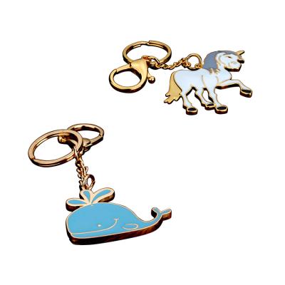 China Factory wholesale 3d dolphin key chain metal purses and handbags decoration keychains custom wholesale white horse animal for sale