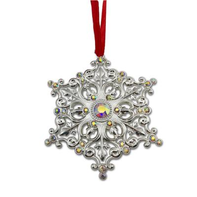 China Metal Christmas Decoration Metal Christmas Hanging Ornaments Snowflake Christmas Ornaments for sale