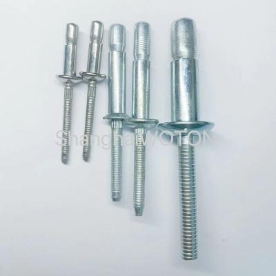 China Professional Steel 6.4mm DIN Countersunk Rivets Safety Bolts Steel Brushed Ring Groove Rivets for sale