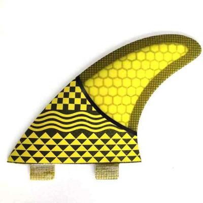 China Water Sports Area Two Tag Fins Thruster Set Honeycomb Core Fiberglass Twin Tail Rudder Light Lucid Fins for sale