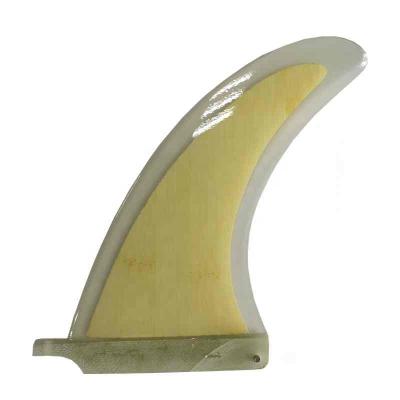 China Water Sports Area Wholesale Surf Bamboo Fins Translucent Single Center Fins for Longboard for sale