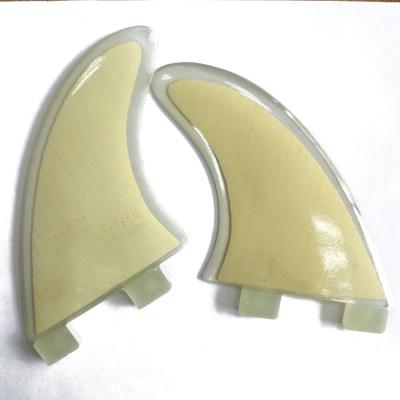 China Twin Keel Surf Fins Wide Area FS Twin Fins Fiberglass Factory Area Water Sports Future Fins Wood Bamboo Style Surfboard Fins for sale