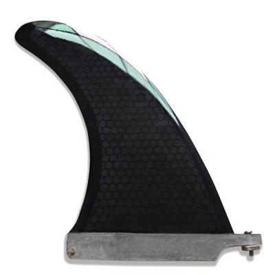 China Unisex Customize Single Longboard Fins Surfing Single Honeycomb Center Fin Black Fin for sale