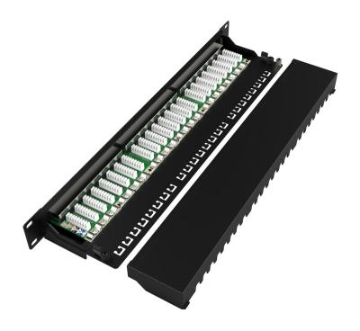 Китай Network cabling system rj45 cat6 24Port 1U 0.5U 90 degree Top-Down punch-down shielded poe patch panel network patch panels продается