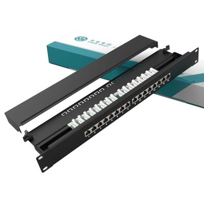 Китай Network cabling system patch panel 24 ftp STP 90 degree port 16 cat6 left rj45 1U to LAN router wifi poe patch panel network patch panel продается