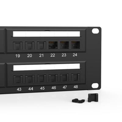 Китай Network cabling system patch panel 2U left degree UTP 48 cat6 rj45 180 network patch panels продается