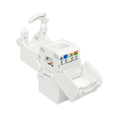 中国 Rj45 cat5e cat6 cat6a UTP network cabling system with smart cable tie network 180 degree toolless trapezoidal jack for lan cable trapezoidal jack 販売のため